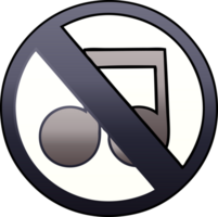 gradient shaded cartoon no music allowed sign png