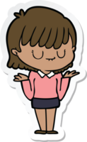 sticker of a cartoon woman png