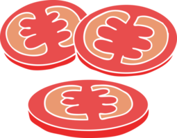 desenho de estilo de cor plana de tomate fatiado png