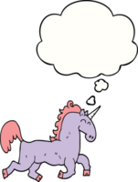 cartoon unicorn and thought bubble png