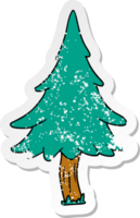 distressed sticker cartoon doodle of woodland pine trees png