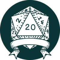 natural 20 critical hit D20 dice roll icon png