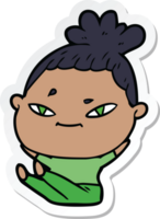 sticker of a cartoon woman png