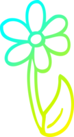 desenho de linha de gradiente frio desenho de flor de primavera png