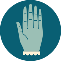 tattoo style icon of a hand png