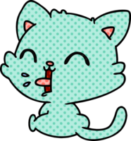 cartone animato di simpatico gatto kawaii png