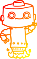 warm gradient line drawing cartoon robot png