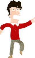 cartoon frightened man pointing png