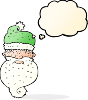 cartoon grim santa face with thought bubble png