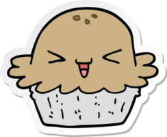 pegatina de un lindo pastel de dibujos animados png