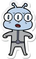 sticker of a cartoon three eyed alien png