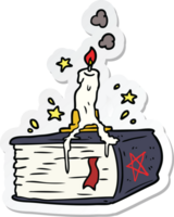 sticker of a cartoon spooky spellbook png