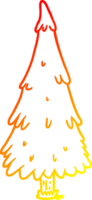 warm gradient line drawing christmas tree png