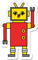 autocollant d'un robot de dessin animé mignon png