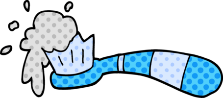 cartoon doodle toothbrush and tooth paste png