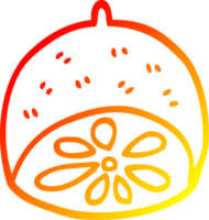 desenho de linha de gradiente quente desenho animado fruta de limão png