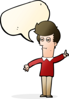 cartoon man narrowing eyes with speech bubble png