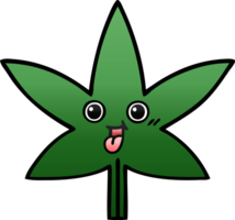 feuille de marijuana dessin animé ombré dégradé png