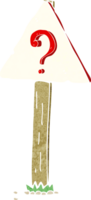 cartoon question mark sign post png