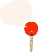 cartoon candy lollipop with speech bubble in retro style png