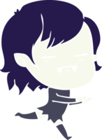 flat color style cartoon undead vampire girl running png