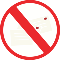 flat color retro cartoon of a no post sign png