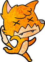 cartoon cross eyed fox png