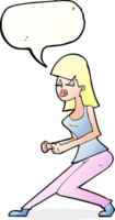 cartoon crazy dancing girl with speech bubble png