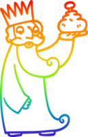 arcobaleno pendenza linea disegno di un' uno di il tre saggio uomini cartone animato png