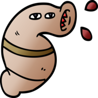 tecknad doodle monster blodig png