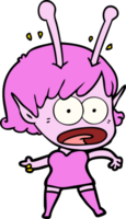 cartoon shocked alien girl png