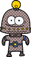 robot de cartón feliz con bombilla png