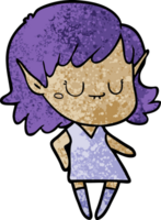 happy cartoon elf girl wearing dress png