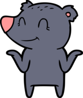 smiling bear shrugging shoulders png