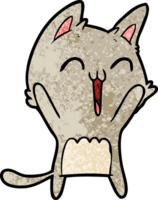 gato de desenho animado feliz miando png
