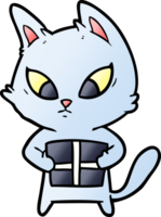 gato de dibujos animados confundido con regalo png