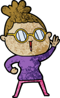 Cartoon-Frau mit Brille png