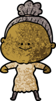 anciana feliz de dibujos animados png