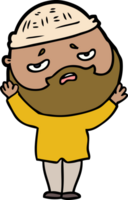 cartoon worried man with beard png