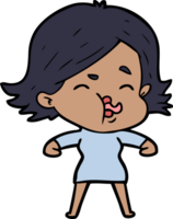 cartoon girl pulling face png