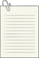 cartoon lined paper with paperclip png