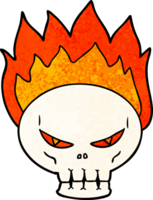 cartoon flaming skull png