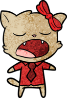 gato bostezando de dibujos animados png