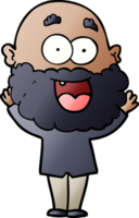 caricatura, loco, feliz, hombre, con, barba png