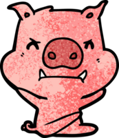 Wütendes Cartoon-Schwein mit Wutanfall png