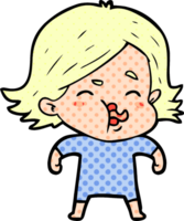 cartoon girl pulling face png