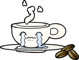 dessin animé qui pleure une tasse à expresso png