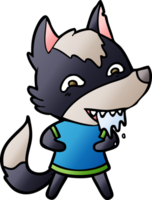 lobo hambriento de dibujos animados png