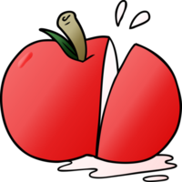 pomme en tranches de dessin animé png