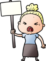 cartoon angry old woman png